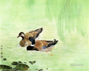 花 鳥 Painting - 中国美術オシドリ鳥